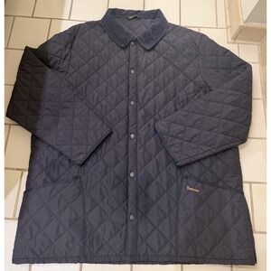 Barbour Quilted Jacket XXL Navy Liddesdale Style Corduroy Collar chore utility